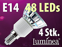 Luminea SMD-LED-Lampe, E14, 48 LEDs, warmweiß, 250 lm, 4er-Set Luminea LED-Spots E14 (warmweiß)