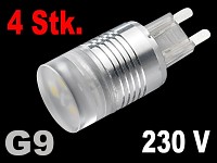 Luminea SMD LED-Energiesparlampe G9, warmweiß, 230V 4er-Pack Luminea LED-Stifte G9 (warmweiß)