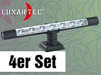 Lunartec Flexible kaltweiße 4in1-LED-Unterbauleuchte, 4er-Set, schwarz Lunartec LED-Unterbauleuchten