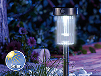Lunartec Klassische Solar-LED-Weglaterne mit Lichtsensor u.PIR-Bewegungssensor Lunartec LED-Solar-Wegeleuchten mit Bewegungssensoren