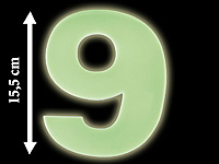Lunartec Nachleuchtende Hausnummer "Ziffer 9" Lunartec Selbstleuchtende Hausnummern