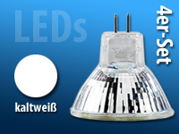 Luminea Energiespar-Spot GU4/MR11 mit SMD-LEDs, kaltweiß, 120°,4er-Set Luminea LED-Spots GU4 MR11 (tageslichtweiß)