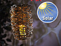 Lunartec Zylinderförmige Solar-LED-Dekoleuchte aus Polyrattan 3er-Set Lunartec Solar-LED-Dekoleuchte aus Polyrattan