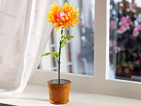 Lunartec Solar-Blumentopf (künstliche Pflanze) mit Farbwechsel-LED Lunartec Solar LED Blumen