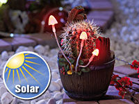 Lunartec Solar-Licht-Dekoration "Holzfass" für einen Blumentopf Lunartec LED-Solar-Schnecken