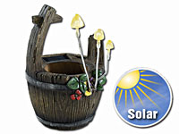 Lunartec Solar-Licht-Dekoration "Holzfass" für einen Blumentopf Lunartec LED-Solar-Schnecken