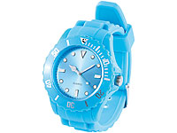 PEARL Silikon Armbanduhr blau PEARL Unisex-Silikon-Armbanduhren