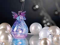 infactory Glasengel mit Farbwechsel-LED, 12cm, zum Hängen oder Stellen infactory LED Weihnachtsbaumkugeln