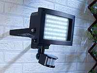 Luminea Außenstrahler 60x 0,06-W-LEDs, PIR-Sensor, Spritzwasserschutz Luminea LED-Fluter mit Bewegungsmelder (tageslichtweiß)