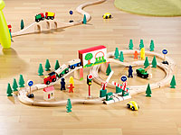 Playtastic Großes Holz-Eisenbahn-Set mit 60 Teilen Playtastic Holzeisenbahnen