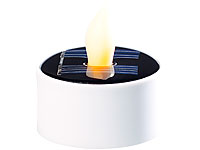 Lunartec Solar-Teelicht mit flackernder LED-Flamme, weiß Lunartec 