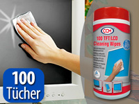 CCM TFT/LCD/Plasma Bildschirm-Reinigungstücher (100 Stück) CCM Bildschirmreiniger