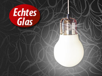 Lunartec Glas-Hängeleuchte "Riesen-Glühbirne" Lunartec