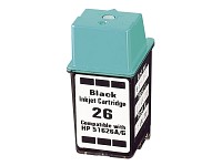 Recycled Cartridge für HP (ersetzt 51626AE, No.26), black recycled / rebuilt by iColor Recycled-Druckerpatrone für HP-Tintenstrahldrucker
