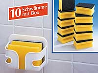10 Küchenschwämme im Vorteils-Set mit Schwamm-Box (selbstklebend) Küchenschwämme