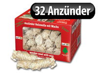Ökologische Holzwolle-Anzünder 32 Stück Grillanzünder