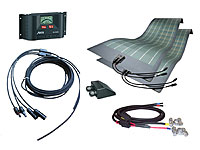 ApolloFLEX Komplett Solaranlage für Fahrzeuge - 200W 12V Solaranlage-Sets: Solarmodul mit Akku und PWM-Laderegler