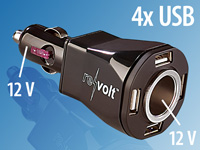 revolt 5-fach Kfz-<br />Verteiler & Ladestation mit 4x USB...