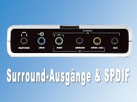 auvisio 7.1 Kanal USB 2.0 PC-Verstärker/Soundkarte "Sound Box" auvisio USB-Soundkarten mit 7.1-Sounds