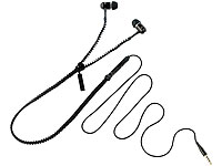 auvisio Zipper-Headset IE-400.zip mit Reißverschluss (schwarz) auvisio In-Ear-Stereo-Headsets