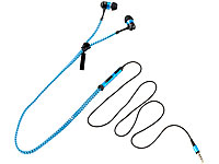 auvisio Zipper-Headset IE-400.zip mit Reißverschluss (blau) auvisio In-Ear-Stereo-Headsets