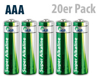 tka Super-Alkaline-<br />Batterien Micro 1,5V Typ AAA, 20 ...