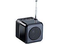 PEARL Mini-MP3-Station "MPS-550.cube" (refurbished) PEARL MP3-Würfel-Radios mit Bluetooth und Wecker