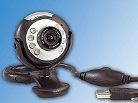 PEARL Hochauflösende USB Webcam "Night Sight 1300" mit LEDs