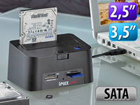 Xystec USB-HDD-Station "FD-400Twin" 2,5" & 3,5" SATA (Versandrückläufer) Xystec Festplatten-Dockingstationen