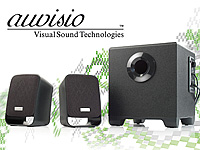 auvisio Aktives 2.1 Multimedia-Soundsystem MSX-210 auvisio 2.1-Lautsprecher-Systeme mit Subwoofer