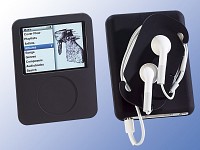 Xcase Silikon-Hülle für iPod Nano III mit Kabel-Manager schwarz Xcase iPod-Zubehör