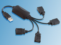 7links USB-LAN Anschlussbox + USB 2.0 4-Port HighSpeed "Cable Hub" 7links