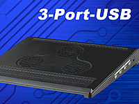 Xystec Notebook-Cooler-Pad mit 3-Port-USB-Hub & Lautsprecher (refurbished) Xystec Notebook-Kühler