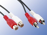 Cinch-Kabel, Stecker-Buchse, Audio 2-fach , 5m Cinch-Verlängerungskabel