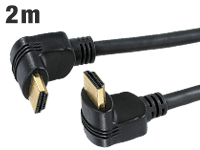 Premium HDMI-Kabel, vergoldeter Stecker, 270° gewinkelt, 2m HDMI-Kabel