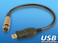 USB-Mikrofonadapter zum Anschluss eines XLR-Mikrofons an den PC 