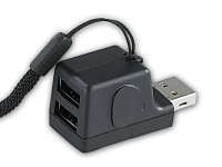 Kompakter 2-Port USB2.0 Hub mit integriertem microSD/HC Card-Reader USB-2.0-Hubs mit Card-Reader