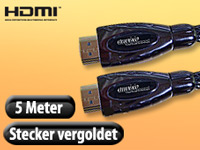 auvisio Premium HDMI-Kabel Full HD, 19pol. vergoldete Stecker 5m auvisio HDMI-Kabel