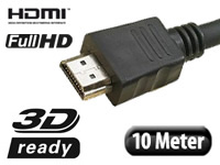 PEARL HDMI-1.4-Kabel High-Speed, 19-polig, 10 m, HEC PEARL HDMI-Kabel mit Netzwerkfunktionen (HEC)