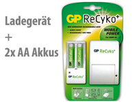 Akku-Ladegerät & Powerbank + 2x ReCyko Akkus AA 2.100 mAh