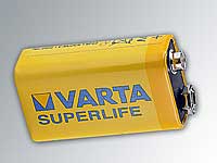 Varta 2022 Superlife Batterie 9V-Block Batterie Varta Zink-Kohle Batterien
