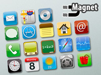 Your Design Originelle XL-Magnete im App-Design, 18 verschiedene Motive im Set Your Design Foto-Magnet-Pins