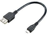 auvisio USB-OTG-Adapterkabel, Micro-USB Stecker zu USB-Buchse, 20 cm auvisio USB-OTG-Adapter