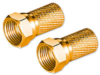 goobay 2er-Set Universal-F-Stecker 7 mm, vergoldet, schraubbar goobay Koaxial-Antennenkabel