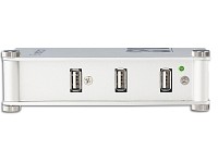 3,5" Alu-Gehäuse für IDE-Festplatten mit 3-fach USB 2.0 Hub