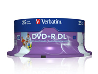 Verbatim DVD+R 8,5GB, 8x Double Layer printable, 25er-Spindel Verbatim DVD-Rohlinge