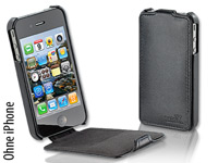 Xcase Stilvolle Klapp-Schutztasche für iPhone 4/4s, schwarz Xcase Schutzhüllen für iPhones 4/4s