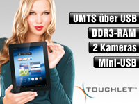 TOUCHLET 9,7"-Tablet-PC X10.dual mit Doppelkern-CPU, Android 4.1, HDMI TOUCHLET Android-Tablet-PCs (ab 9,7")