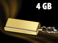PConKey Slim USB-Speicherstick vergoldet, 4GB, wasserdicht PConKey Wasserfeste USB-Speichersticks