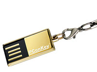 PConKey Slim USB-Speicherstick vergoldet, 4GB, wasserdicht PConKey Wasserfeste USB-Speichersticks